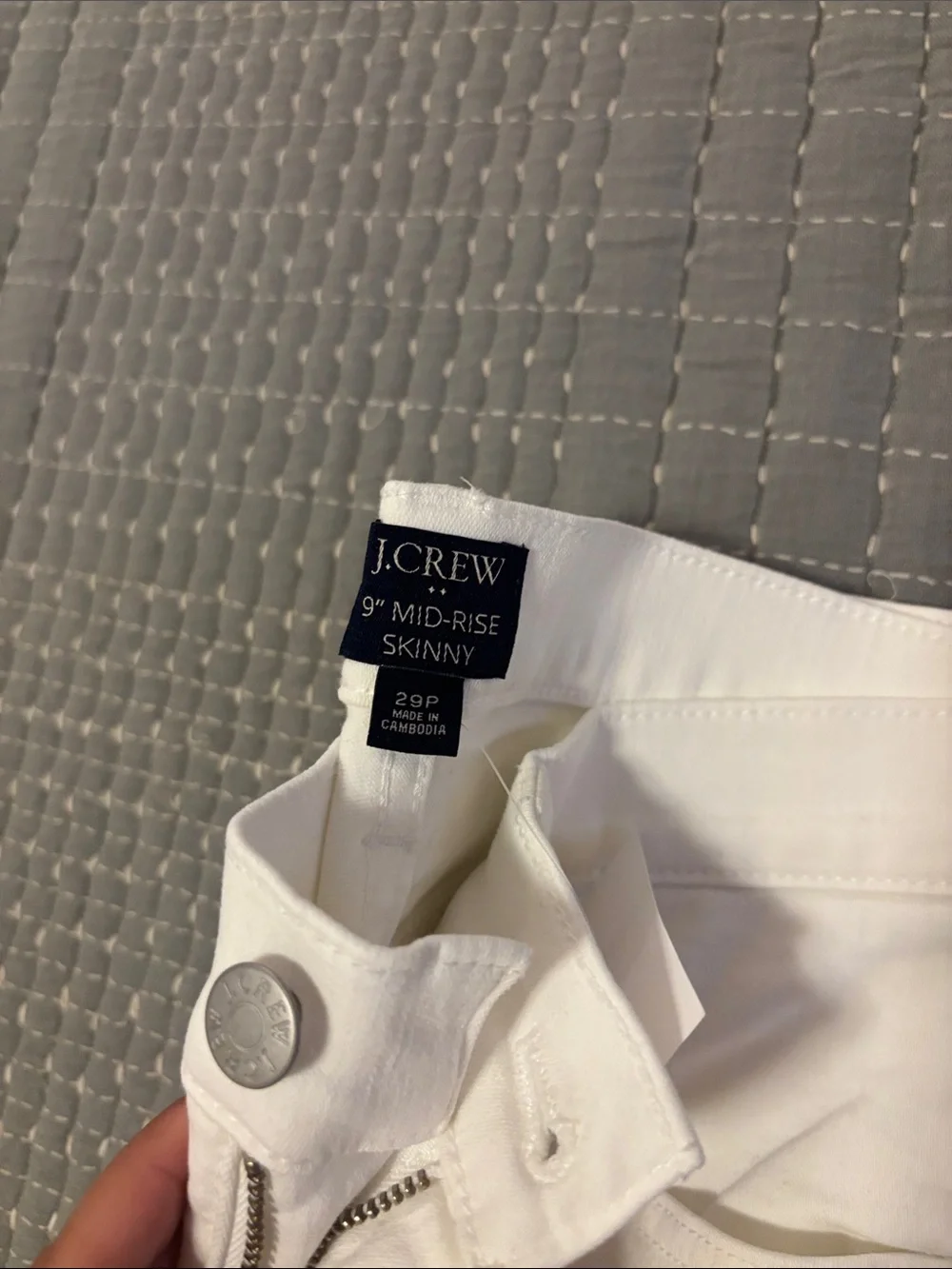 JCrew mid rise skinny white Jeans